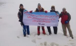 صعود تیم کوهنوردی بسیج کارکنان دانشکده فنی دختران در یک روز برفی روستای اطراف  زمستان 95