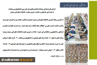 اجرای طرح همدلی مومنانه با تقدیم شادی عید غدیر بین دانشجویان بی بضاعت در دانشکده های فنی سبزوار
