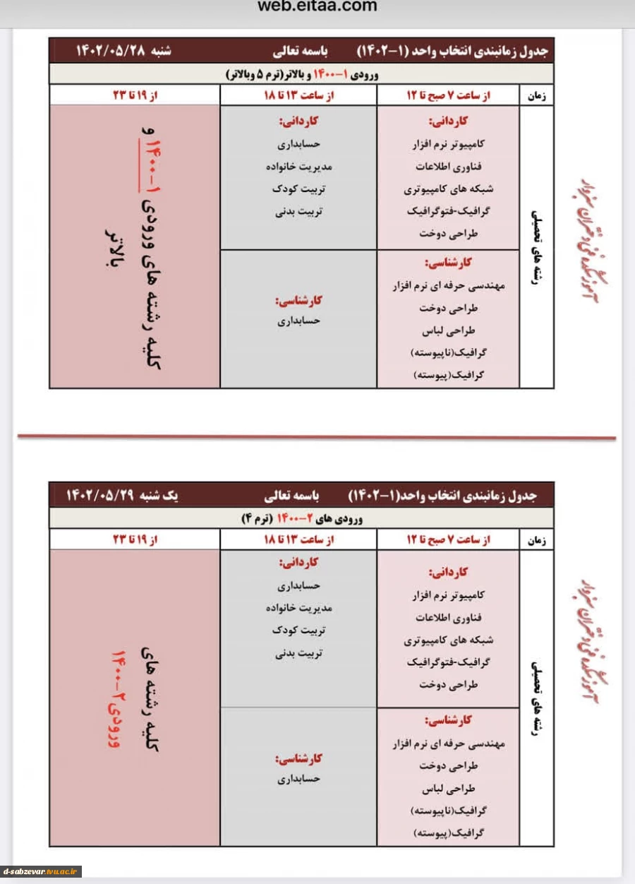اطلاعیه مهم در خصوص نحوه انتخاب واحد در نیمسال جدید  2