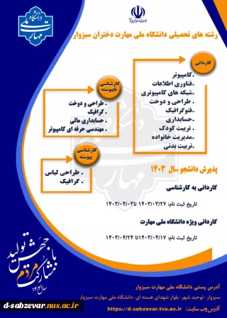 اطلاعیه پذیرش دانشجو در سال تحصیلی 1402-1403